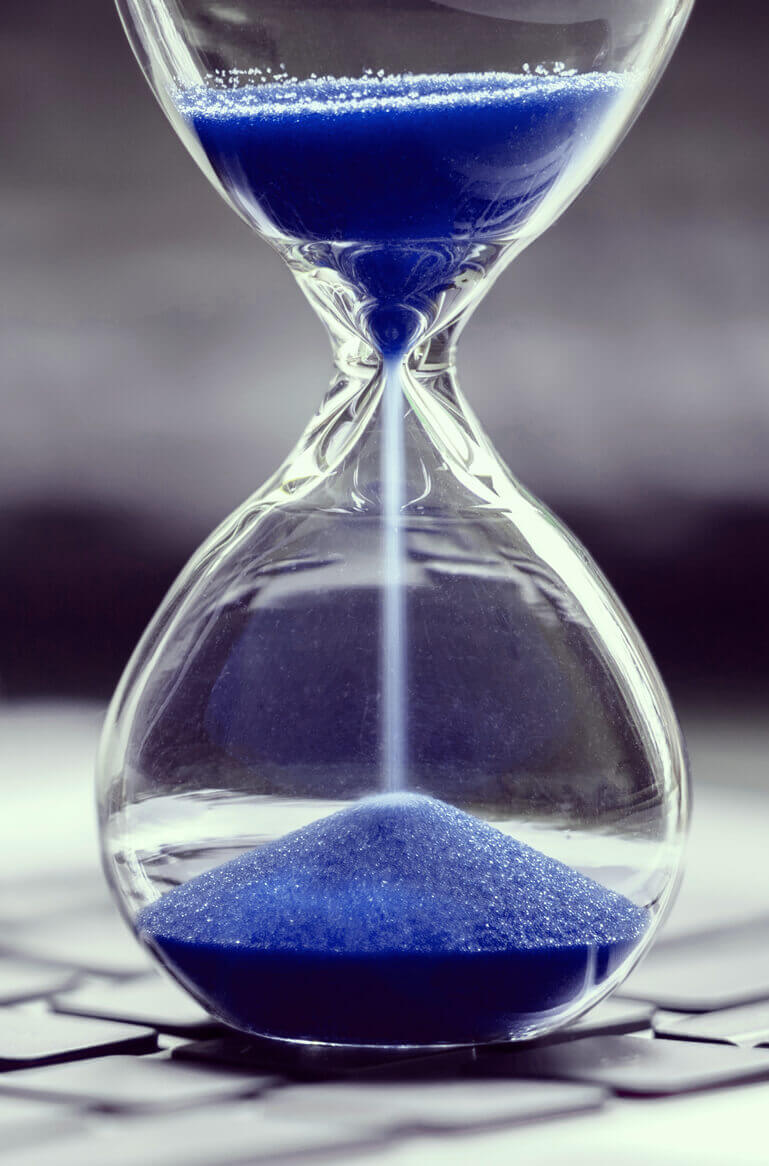 relógio de areia azul